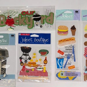 Surtido de pegatinas dimensionales para scrapbooking de Jolee’s Boutique de su elección: elementos esenciales para picnics y barbacoas en el patio trasero de la familia