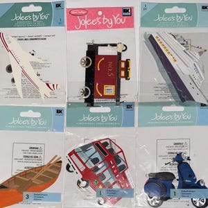 Diversos enfeites de adesivos dimensionais da Jolee's Boutique (4 x 4 pol.) de sua escolha - tema de transporte de viagens