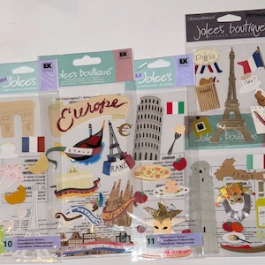 Assorted Jolee's Boutique Dimensional Sticker Collage Ihrer Wahl - Europa Bestimmungsort Sammlung - Frankreich Italien