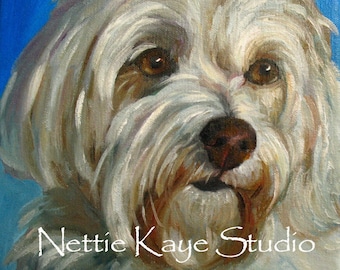 Pet Portrait 12 x 12 oil or acrylic on stretched canvas deep