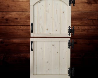 Dutch Door, Rustic Wooden Playhouse Doors: Solid Wood, 60x120cm (23,6 x 47,2 ")