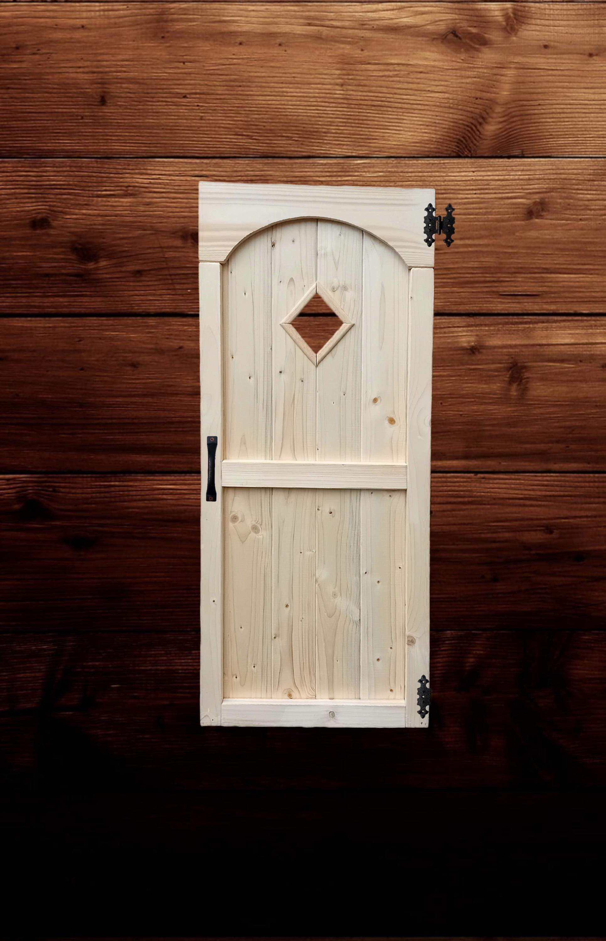 Rustic Playhouse Wooden Door: Solid Wood, Unfinished (17.13 x 35.04 inches)