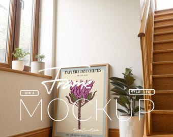 Wood Frame Mockup in Modern House, Poster Frame Mockup, Cool Artwork Frame Mockup, Photo Frame Mockup, Picture Frame, Wall Art Display PSD