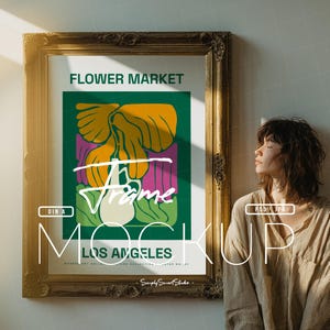 Large Poster Mockup, Poster Mockup with Person, Picture Frame Mockup, Photo Frame Mockup, Wall Art Mockup with Person, Trendy Poster Mockup