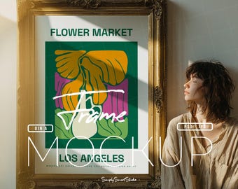 Mockup di poster di grandi dimensioni, Mockup di poster con persona, Mockup di cornice per foto, Mockup di cornice per foto, Mockup di arte murale con persona, Mockup di poster alla moda