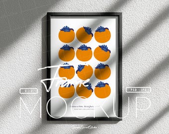 Black Frame Mockup on Feature Wall, 2x3 Picture Frame Mockup, Modern Minimalist Natural Light Printable Poster Mockup, Art Print Mockup PSD