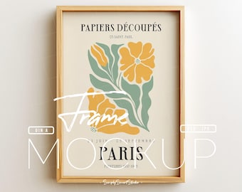 Oak Wood Frame Mockup, DIN A4 Poster Mockup, Modern Photo Frame Mockup, Thin Wood Picture Frame, Cozy Wall Art Display, Boho Frame Mockup