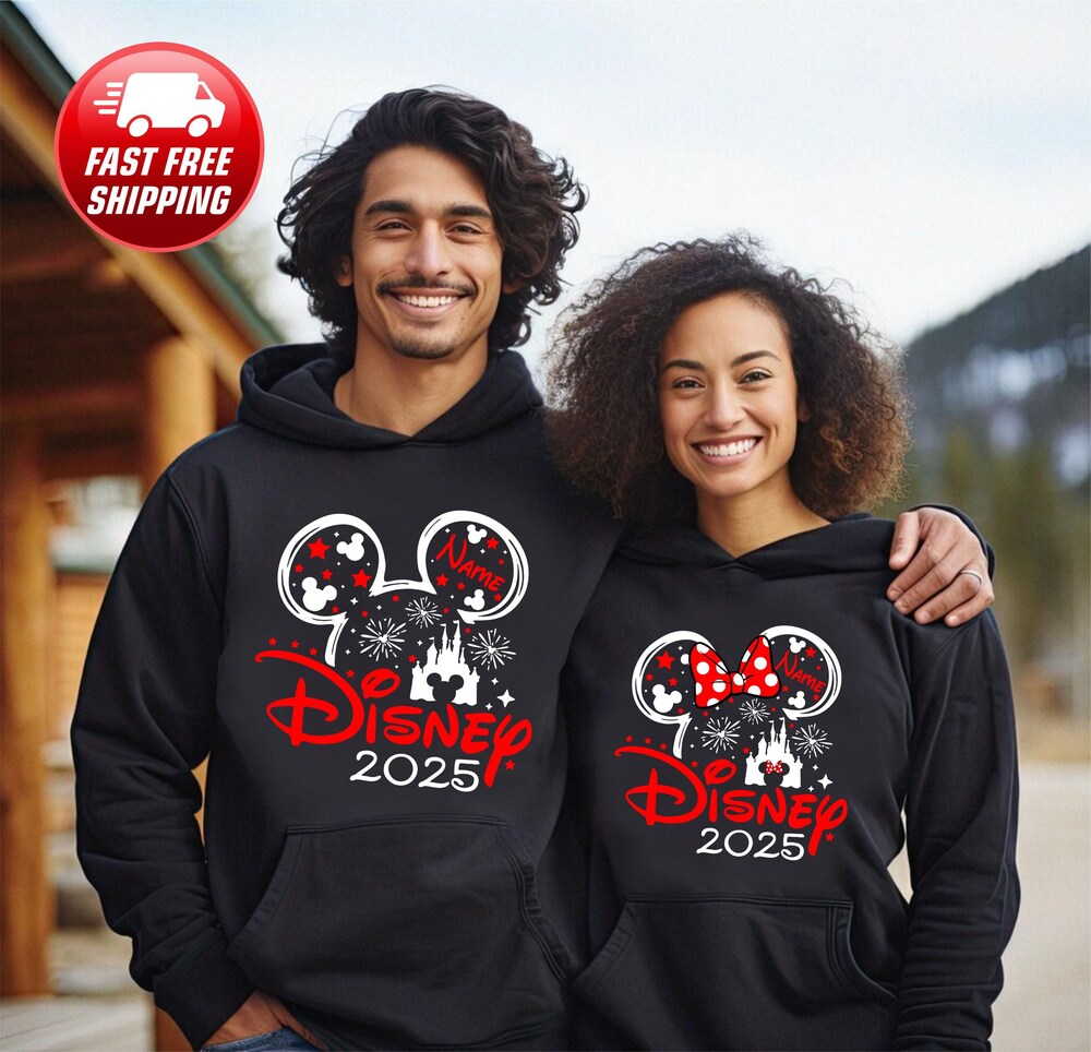 Disney 2025 Hoodies, Personalized Family Disneyland 2025 Hoodie, Disney Squad Hood,Mickey Minnie Disney Hoodie, Disneyland Paris Custom Hood New Fashion