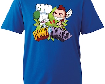 Bunny Vs Monkey T-Shirt, World Book Day Shirt, National Numeracy Book Day Boys Girls T-shirt, Book Story School Shirt Comic Story Unisex Top