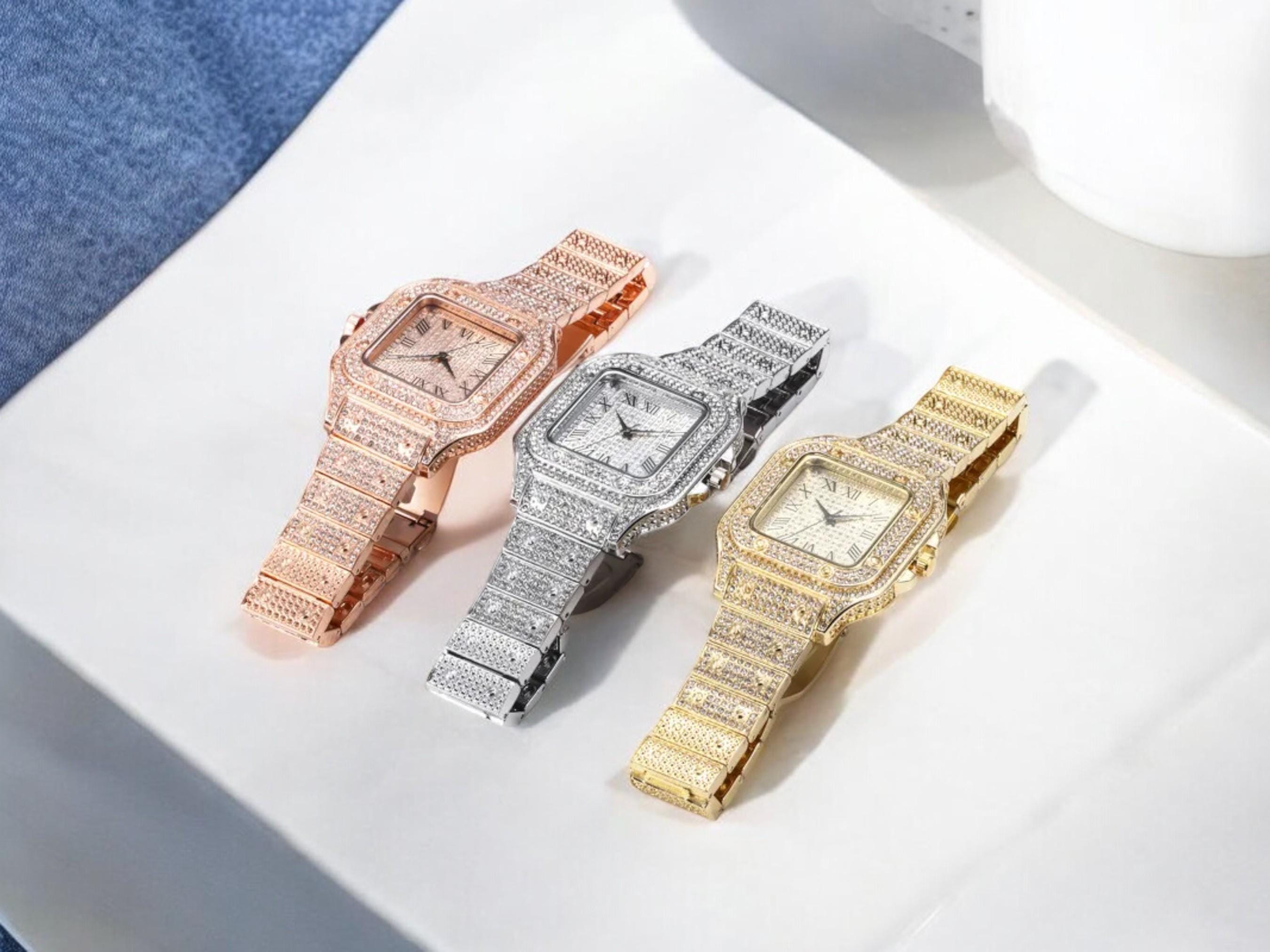 Square diamond watch hotsell