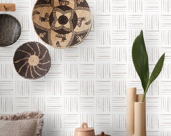 Bohemian Peel and Stick Wallpaper, Boho Wall Decor, Boho Removable Wallpaper, Peel and Stick Abstract Wall Art, Boho Chic Wallpaper - W5004