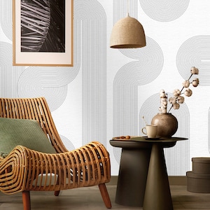 Black And White Peel Stick Wallpaper, Boho Wallpaper, Bohemian Wallpaper, Peel & Stick Wallpaper, Geometric Wallpaper Peel Stick - W5002
