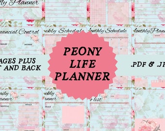 Life Planner Bundle 10 Page Workbook Printable Finance Checklist Daily Weekly Tracker Printable Reading List Health Tracker To Do list Sheet