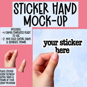 Sticker Hand Mockup Canva Template, Photoshop Mockup,Decal Mockup, Hand Holding Sticker mockup, psd file isolated hand mockup, png mockup