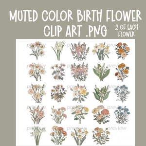 Naissance clipart fleurs en sourdine mois de naissance fourre-tout Bg Tshirt graphique Sublimation fichier Bachelorette proposer fleur art mural fichier Clipart