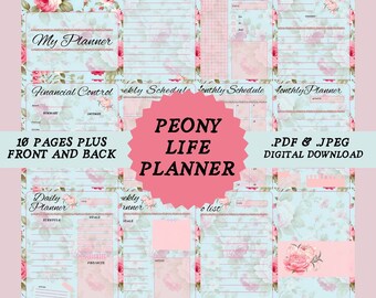 Life Planner Bundle 10 Page Workbook Printable Finance Checklist Daily Weekly Tracker Printable Reading List Health Tracker To Do list Sheet