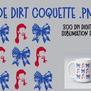 Joe sporco COQUETTE Archi png 4 luglio PNG Merica Download istantaneo Giorno dell'Indipendenza Regali patriottici File digitale joe sporco Mullet Blue Bows USA