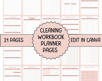 Editable Cleaning Schedule Workbook Template Printable Planner master Cleaning Checklist Weekly Monthly House Chores ADHD Clean