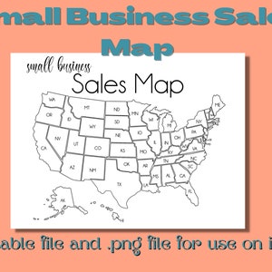 USA Sales Tracker, Small Business Sales Map, USA Sales Map, Etsy Sales Map, sofortiger Download, Procreate Sales Map, Printable Sales Tracker