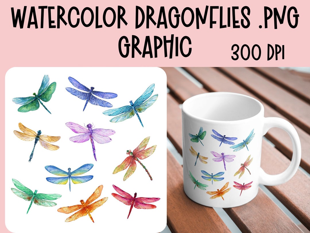 Dragonflies Png Watercolor Damsel Flies Png Graphic Insect Clipart ...