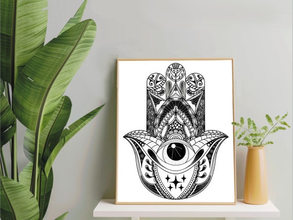 Hamsa Hand Wall Decor Digital Download Printable Hamsa Hand - Etsy