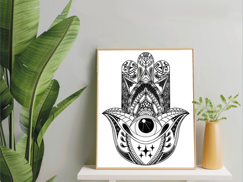 Hamsa Hand Wall Decor Digital Download Printable Hamsa Hand - Etsy