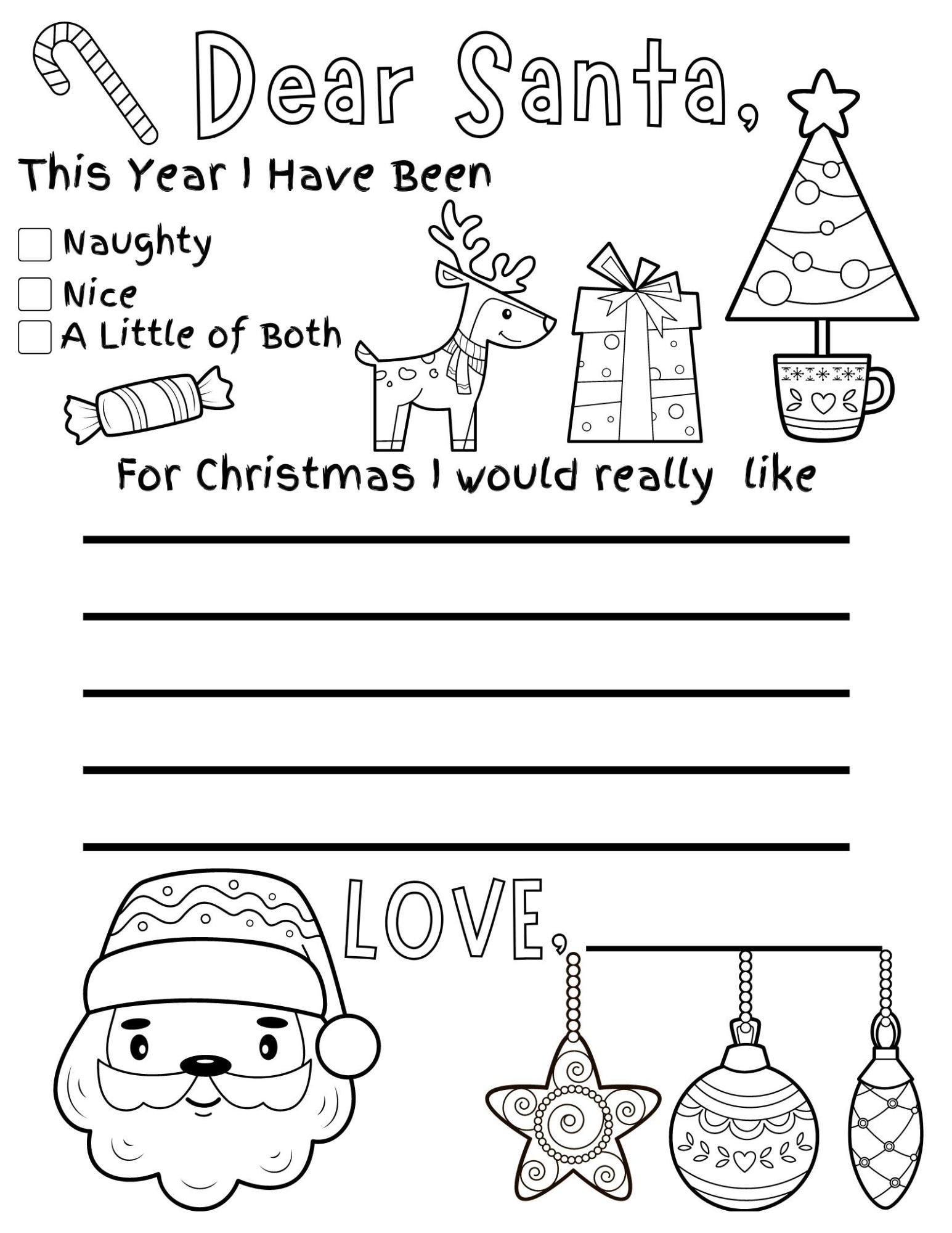 Letter to Santa Printable, Kids Letter to Santa, Santa Letter ...
