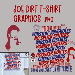 Clipart graphique Joe Dirt 4 juillet T-shirt graphique POD Mug sublimation design png pour totebag vent spinner David Spade Movie
