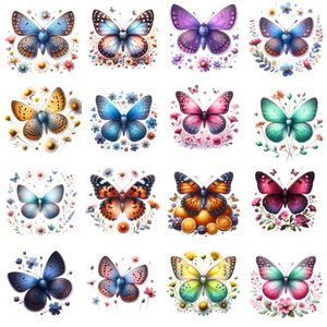 Butterfly Nursery Clipart purple butterfly with flowers Sublimation Tumbler design Baby Room Art Download Spring Clip Art Digital Stickers