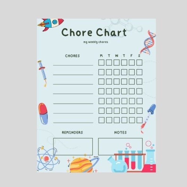 Chore Chart for Kids Chore Chart Printable Homeschool - Etsy