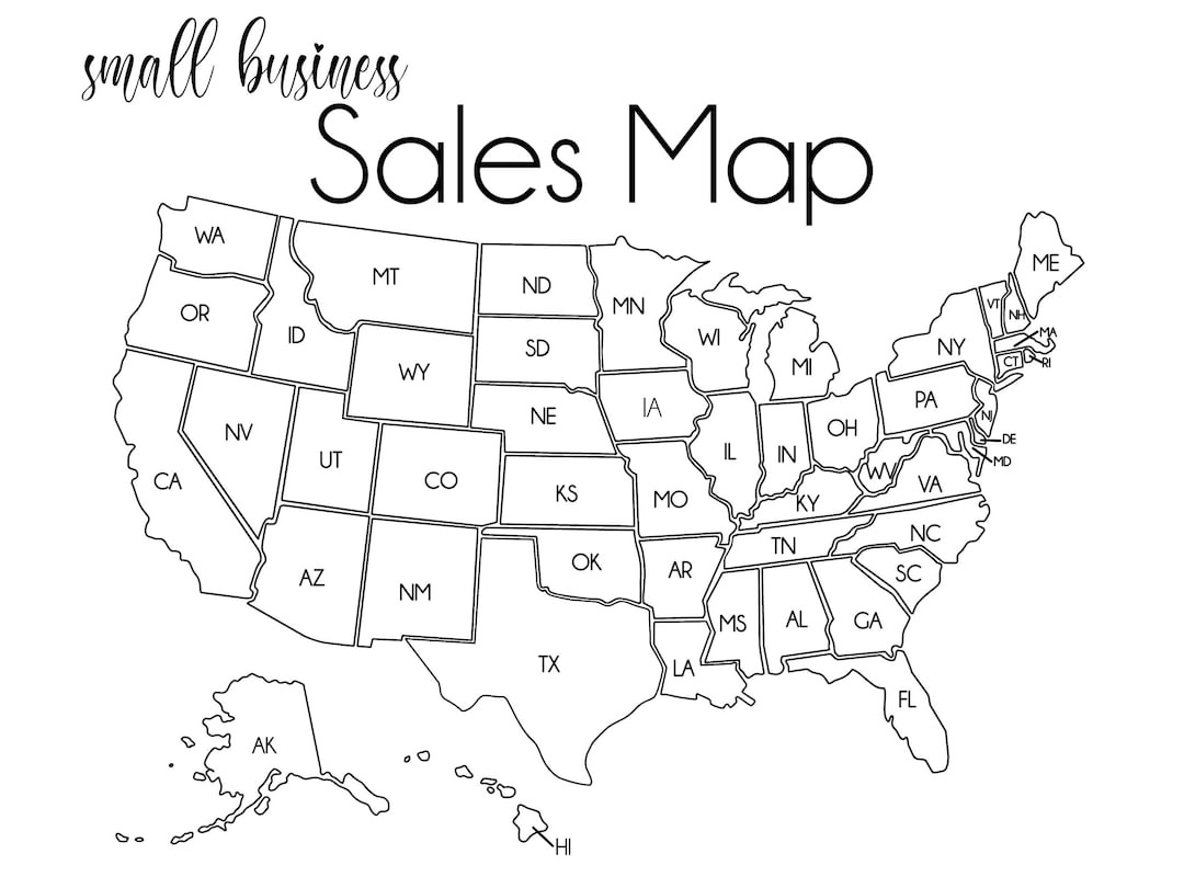 USA Sales Map, Small Business Sales Map, Etsy Sales Map, Sales Tracker