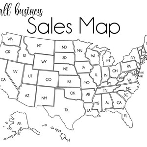 USA Sales Map, Small Business Sales Map, Etsy sales map, Sales Tracker, instant download, Procreate Sales Map, Printable Sales Tracker