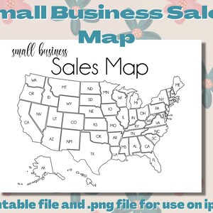 USA Sales Map, Small Business Sales Map, Etsy sales map, Sales Tracker, instant download, Procreate Sales Map, Printable Sales Tracker