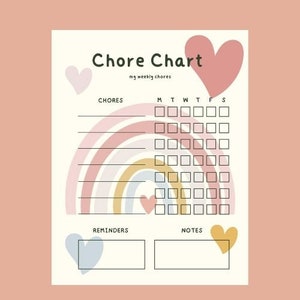 Chore Chart for Kids, Chore Chart Printable, Homeschool Printable ...