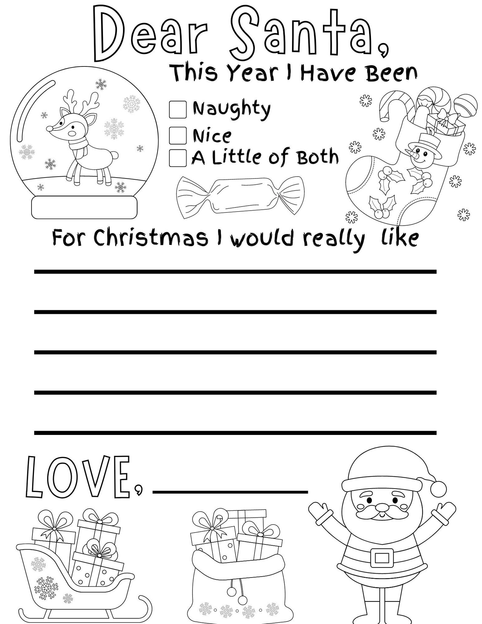 Letter To Santa Printable Kids Letter To Santa Santa Letter Letter To Santa Printable Kids Letter To Santa Santa Letter