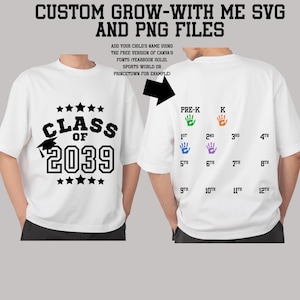 Grow With Me Bundle Svg Handprint Keepsake Varsity Last First Day Png Class of 2034 2035 2036 2037 2038 2039 2040 2041 2042 2043 2044 Svg