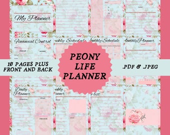 Life Planner Bundle 10 Page Workbook Printable Finance Checklist Daily Weekly Tracker Printable Reading List Health Tracker To Do list Sheet