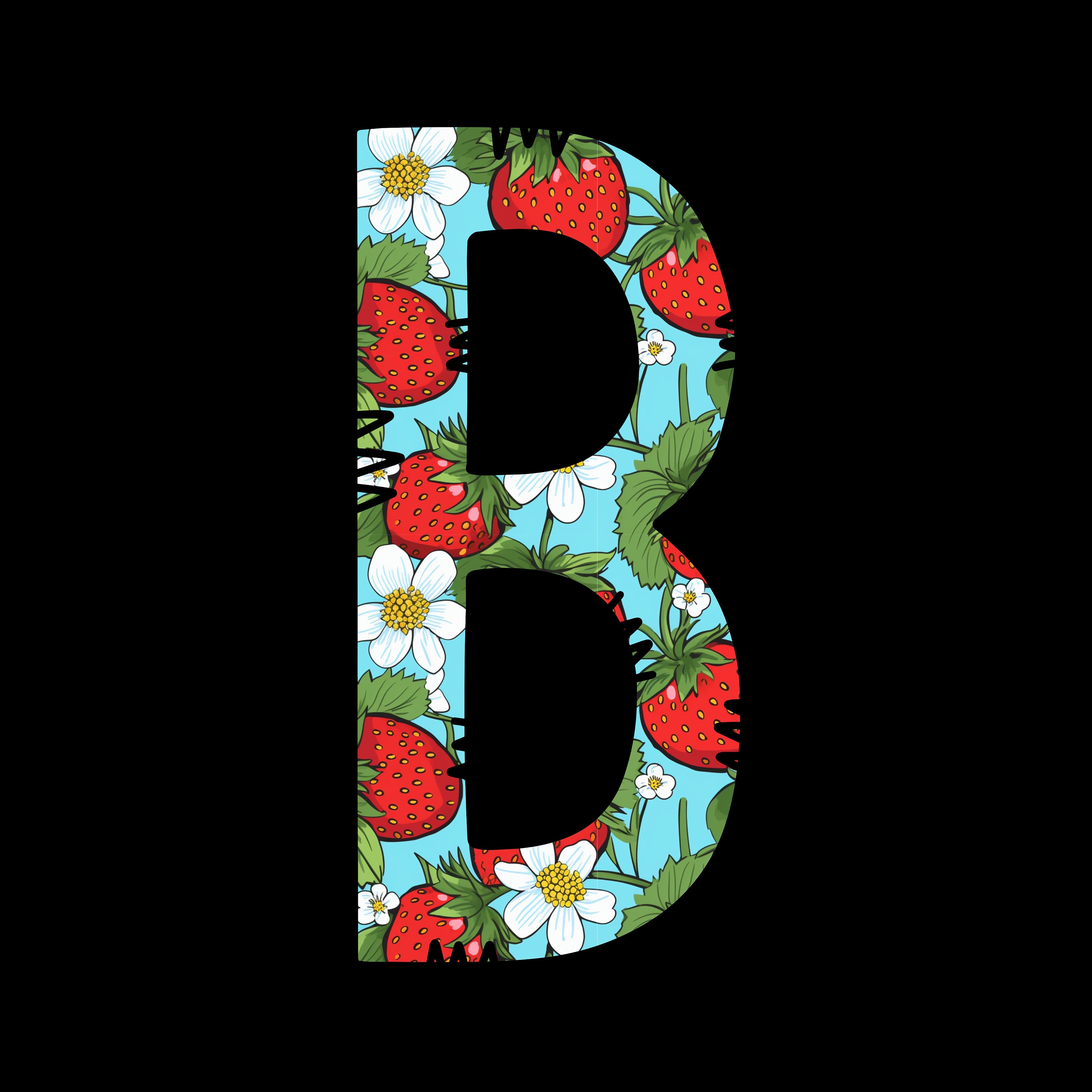 Strawberry Doodle Letters Png, Strawberries Letters Png Bundle Digital ...