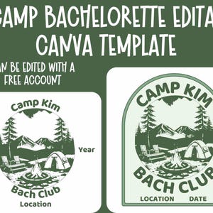 CAMP Bachelorette Editable Canva template