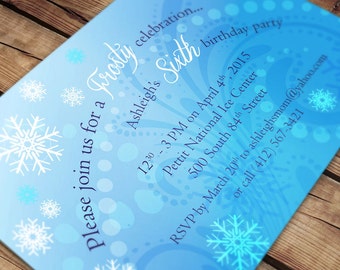 CUSTOMIZED Frozen Winter Party Invitation - DIY Print Your Own
