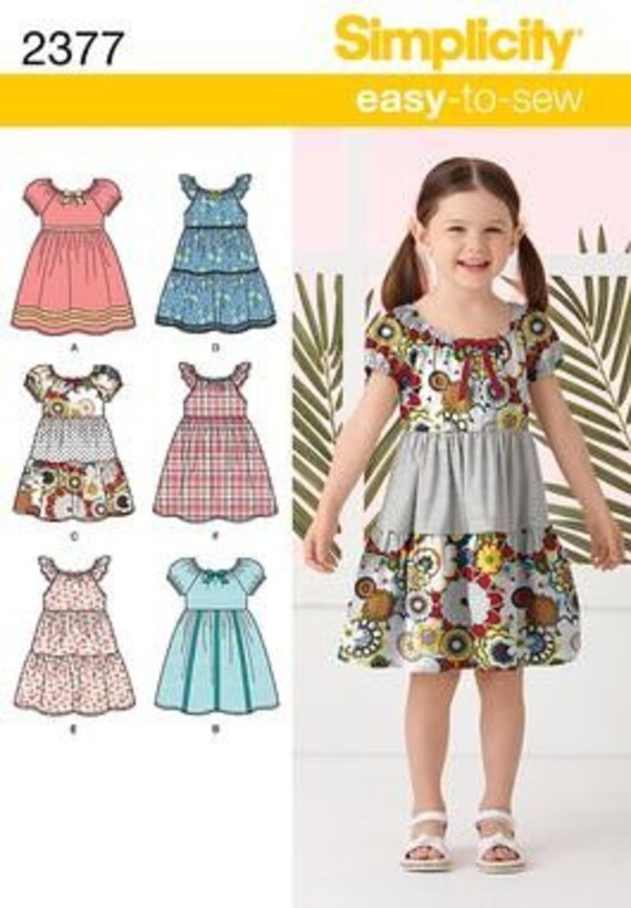GIRLS DRESS PATTERN Gathered Neckline Waist / Summer Outfit Etsy