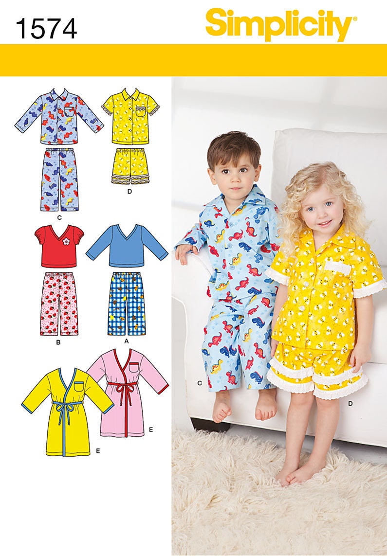 KIDS PAJAMAS PATTERN / Make Pajamas Pjs / Sizes Toddler Etsy