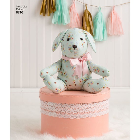SEWING PATTERN MAKE PLUSH BEAR~BUNNY BABY~CHILD SOFT~CLOTH TOY MESH GIFT BAGS