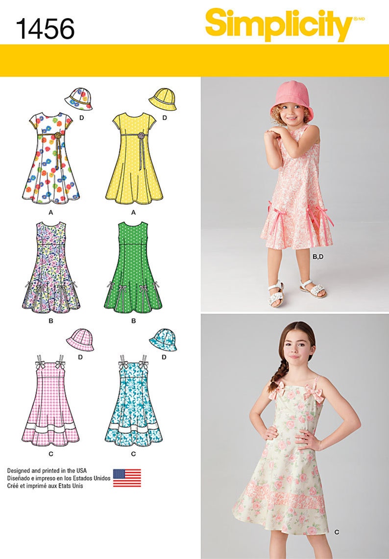 Wonderbaar MEISJES kleding patroon / Make jurk hoed / maten 3 tot en | Etsy KX-14