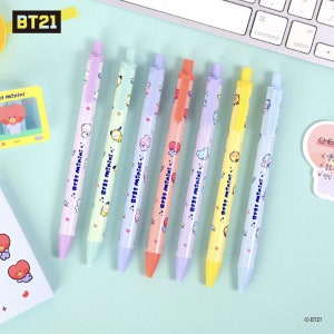 Penna a sfera con inchiostro gel BT21 Minini [Cooky Chimmy RJ Koya Mang Tata Shooky] BTS Jungkook Jimin Jin Suga RM V J-Hope Line Friends