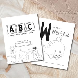 Baby&#39;s First ABC Book, Baby Shower Coloring Book Game, Alphabet Coloring Book Alphabet Book Baby Shower Activity, Printable Digital Download