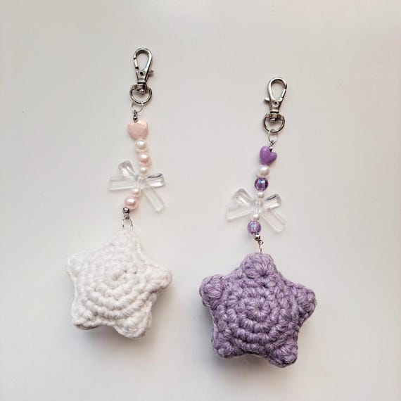 Portachiavi Y2K Con Fiocco A Stella E Cristalli - Ciondolo Per Borsa, Zaino, Chiavi - Regalo Per Donna E Ragazza