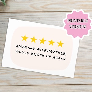 Tarjeta divertida para el Día de la Madre de mi esposo: "Esposa/Madre increíble, volvería a quedar embarazada" / Tarjeta divertida para esposa / DESCARGA DIGITAL IMPRIMIBLE