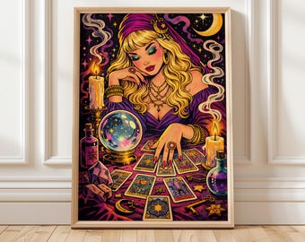 Fortune Teller Wall Art Intuition Poster | Trust Your Intuition Decor | Spiritual Guidance Print | Feminine Power Artwork Mystical Wall Art