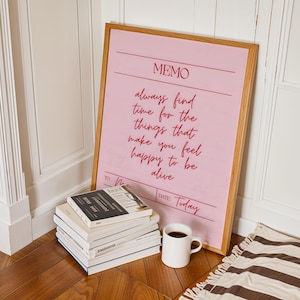 Scandinavian-inspired minimalist quote print in pink tones.